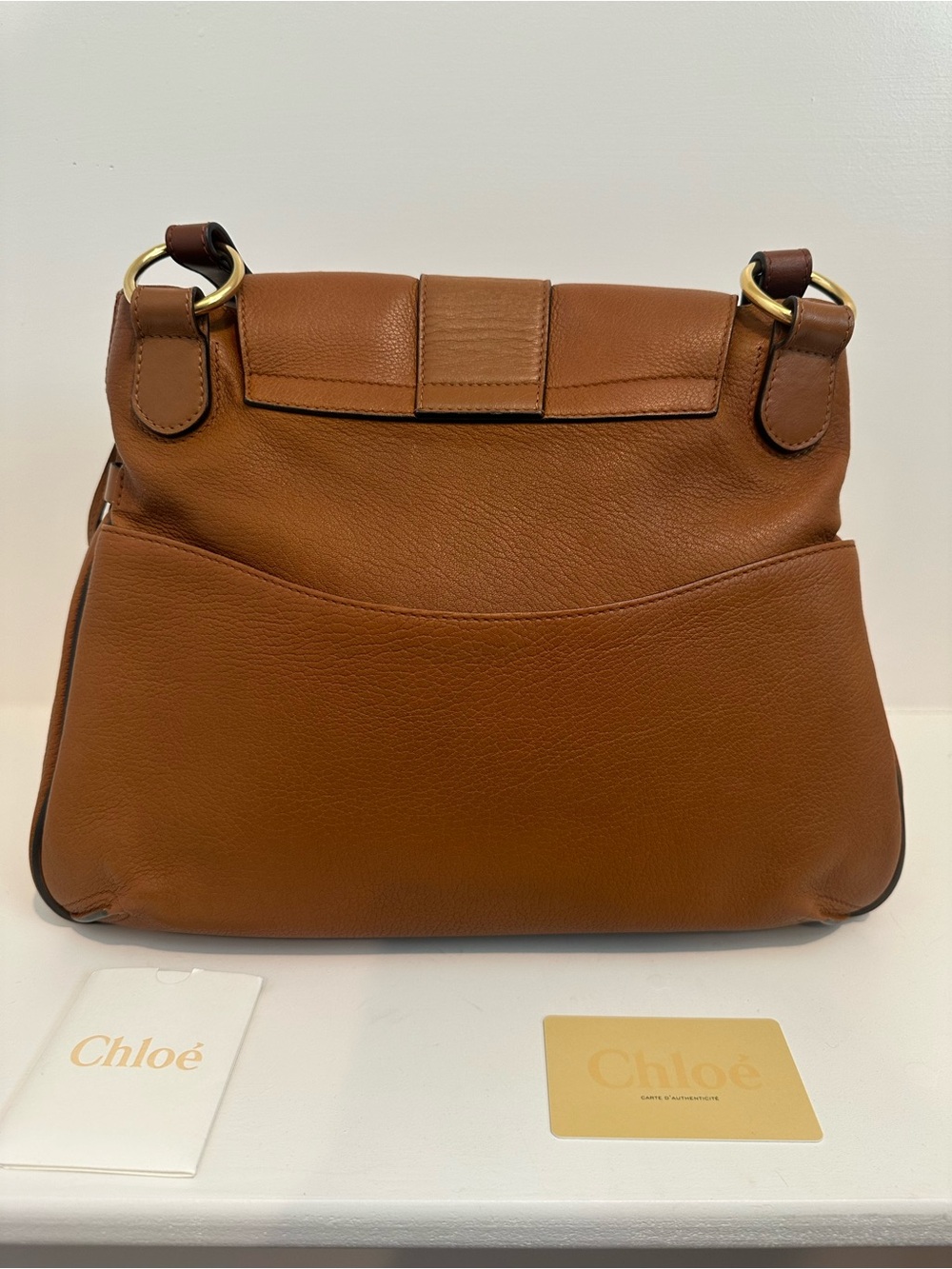 AUTHENTIC Chloe Lexa medium shoulder bag in tan leather - Picture 5 of 17